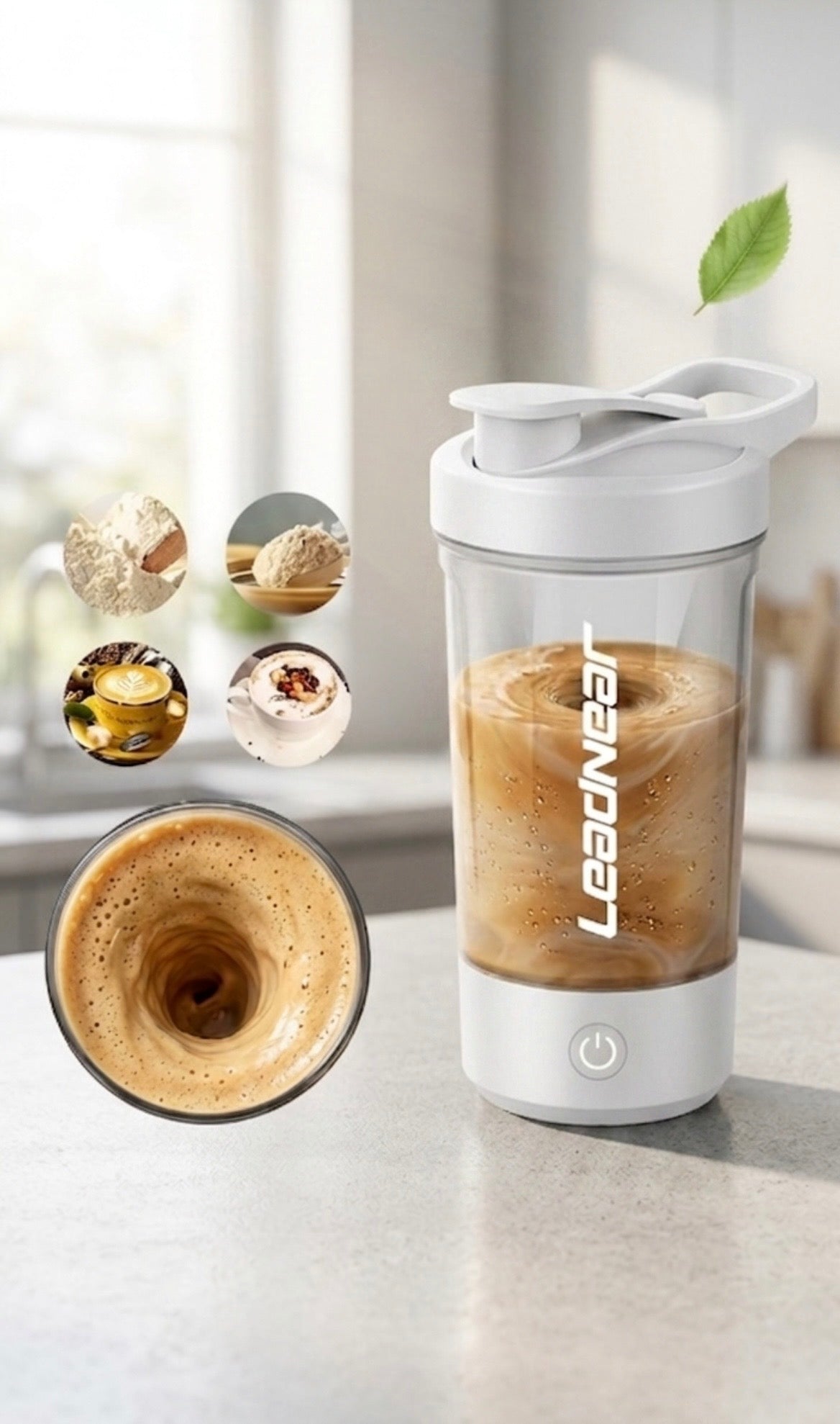 Portable electric blender USB rechargeable, high powerful mixing cup.