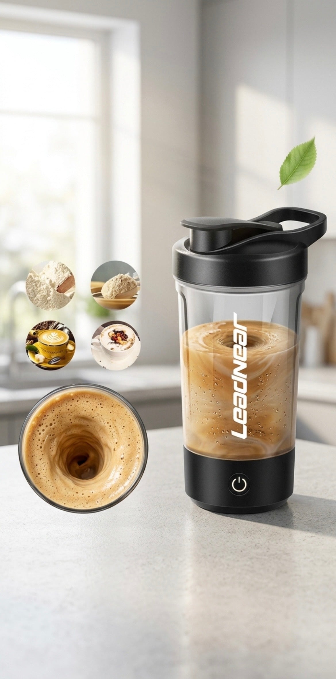 Portable electric blender USB rechargeable, high powerful mixing cup.