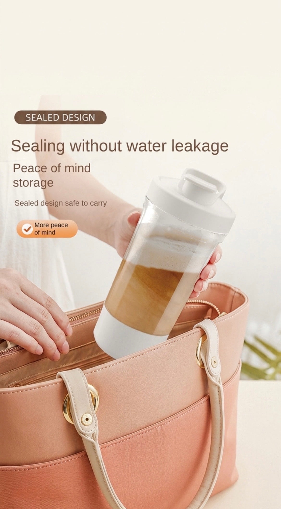 Portable electric blender USB rechargeable, high powerful mixing cup.